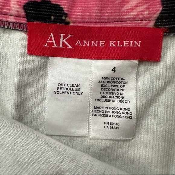 AK Anne Klein Floral Multicolor Sequin Corduroy A-Line Cotton Skirt Size 4 - Picture 7 of 10